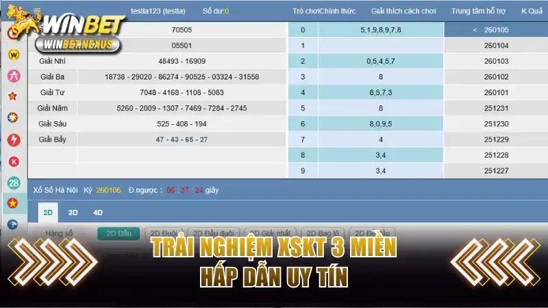 Trải nghiệm XSKT 3 miền hấp dẫn uy tín